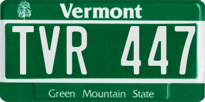 VT license plate TVR447