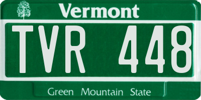 VT license plate TVR448