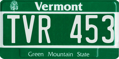 VT license plate TVR453