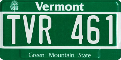VT license plate TVR461