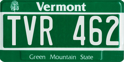 VT license plate TVR462