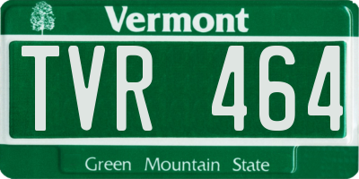 VT license plate TVR464