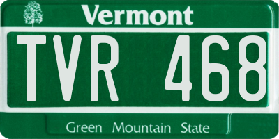 VT license plate TVR468