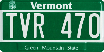VT license plate TVR470
