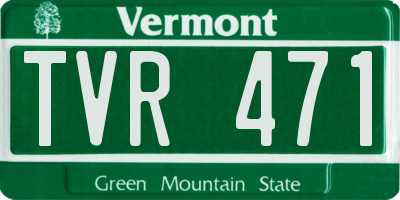 VT license plate TVR471