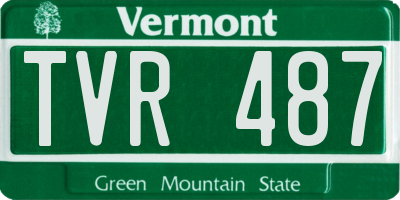 VT license plate TVR487