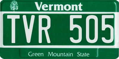 VT license plate TVR505