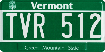 VT license plate TVR512
