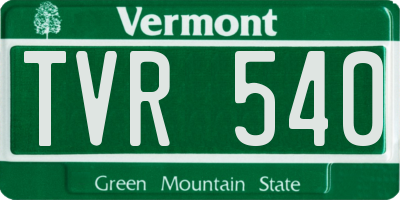 VT license plate TVR540