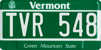 VT license plate TVR548