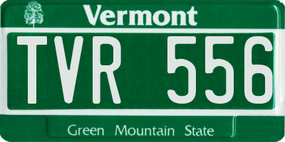 VT license plate TVR556