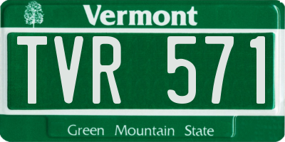 VT license plate TVR571