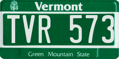 VT license plate TVR573