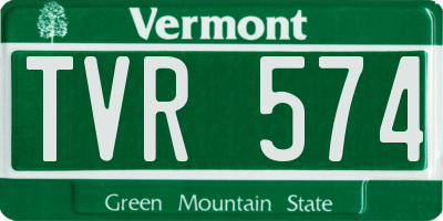 VT license plate TVR574