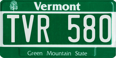 VT license plate TVR580