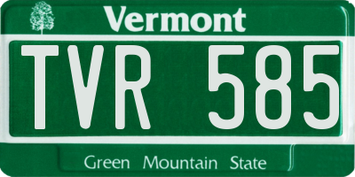 VT license plate TVR585