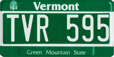 VT license plate TVR595