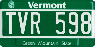 VT license plate TVR598