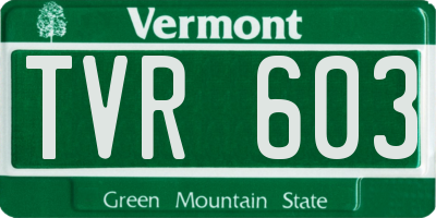 VT license plate TVR603