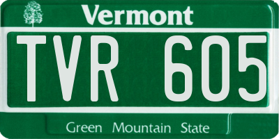 VT license plate TVR605