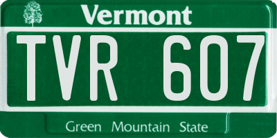 VT license plate TVR607