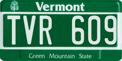 VT license plate TVR609