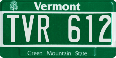 VT license plate TVR612