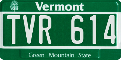 VT license plate TVR614