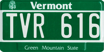 VT license plate TVR616