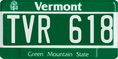 VT license plate TVR618