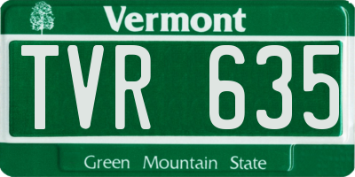 VT license plate TVR635