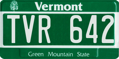 VT license plate TVR642