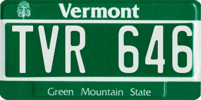 VT license plate TVR646