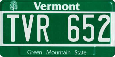 VT license plate TVR652