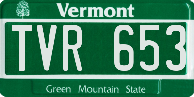 VT license plate TVR653