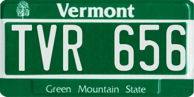 VT license plate TVR656