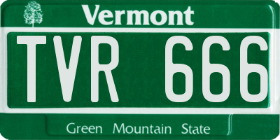 VT license plate TVR666