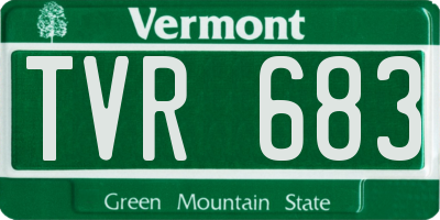 VT license plate TVR683