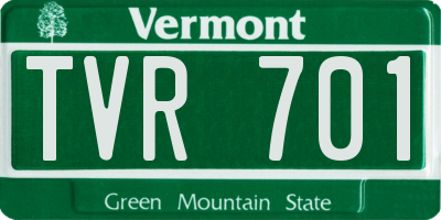 VT license plate TVR701