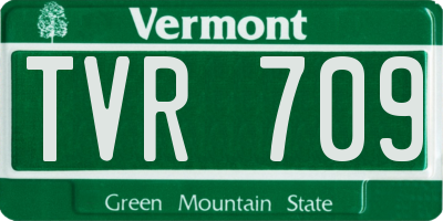 VT license plate TVR709