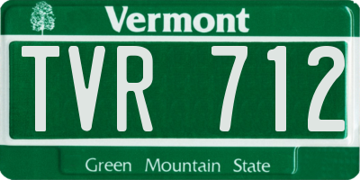VT license plate TVR712