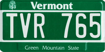 VT license plate TVR765