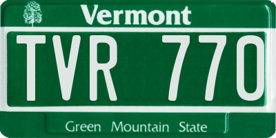VT license plate TVR770