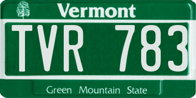 VT license plate TVR783