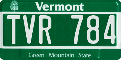 VT license plate TVR784
