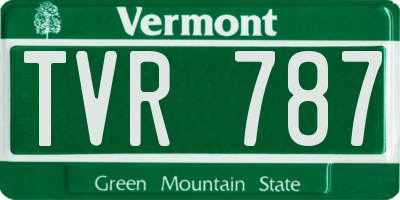 VT license plate TVR787