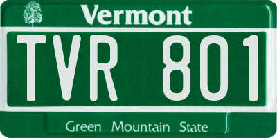 VT license plate TVR801