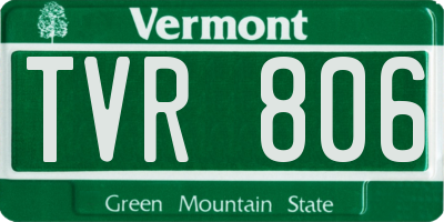 VT license plate TVR806