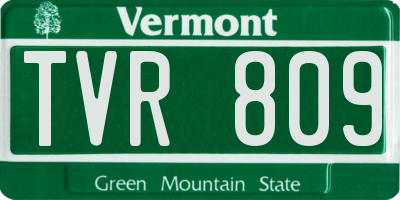 VT license plate TVR809