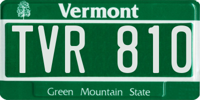 VT license plate TVR810